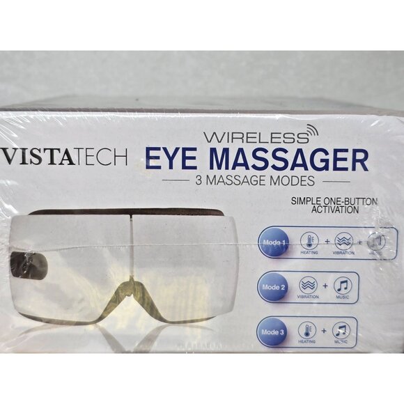 VistaTech Wireless Eye Massager 3 Modes Heating Vibration Music 180° Adjustable - Picture 3 of 3